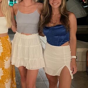 Satin Bustier Royal Blue Crop Top - Size Small